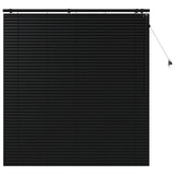 Venetian Blind Black 155 x 160 cm 35 mm Solid Paulownia Wood 42015502