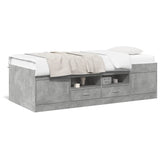 Daybed with Drawers without Mattress Concrete Grey 100x200 cm 3280240