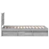 Bed Frame Grey Sonoma 75 x 190 cm Solid Pine Wood 3409422