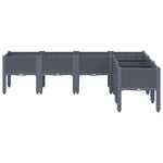 ZNTS Garden Planter with Legs Grey 160x120x42 cm PP 367906