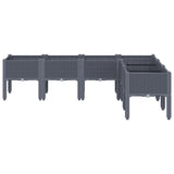 ZNTS Garden Planter with Legs Grey 160x120x42 cm PP 367906