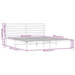 Metal Bed Frame without Mattress with Headboard Black 180x200cm 352323
