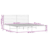 Metal Bed Frame without Mattress with Headboard Black 180x200cm 352323