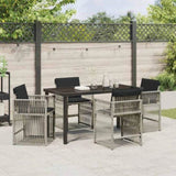 Garden Dining Set 5 pcs Light Grey Poly Rattan 3380790