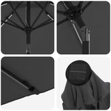Garden Parasol with LED Lights and Base 200 x 300 cm Polyester 42036242