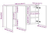 Bathroom Mirror Cabinet with Door Sonoma Oak 100 x 14.5 x 70 cm 889121