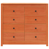 Side Cabinet Wax Brown 100x40x90 cm Solid Wood Pine 844495
