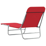 Sunlounger Set of 2 Red 44301