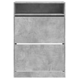 Shoe Cabinet with 2 Flip-Drawers Concrete Grey 80x34x116 cm 3214409
