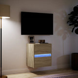 TV Wall Cabinet with LED Lights Sonoma Oak 41x31x45 cm 852275