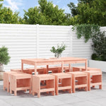 ZNTS 13 Piece Garden Dining Set Solid Wood Douglas 3157726