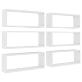 ZNTS Wall Cube Shelf 6 pcs White 60x15x23 cm Engineered Wood 807135