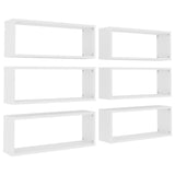 Wall Cube Shelf 6 pcs White 60x15x23 cm Engineered Wood 807135