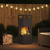 Fire Pit Black 35 x 35 x 100 cm Steel 858930