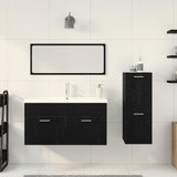 Bathroom Furniture Set 4 pcs Black Oak Engineered Wood 3334353