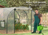 Polytunnel Greenhouse Walk-in Grow House with Plasric Cover, Door, Mesh Window and Steel Frame, 3 x T3398P318593