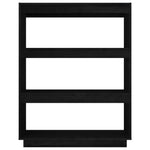 Book Cabinet/Room Divider Black 80x35x103 cm Solid Pinewood 810888