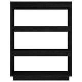 Book Cabinet/Room Divider Black 80x35x103 cm Solid Pinewood 810888