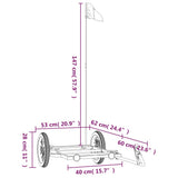 Bike Trailer Black 122x53x28 cm Iron 94204
