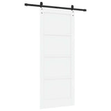 Sliding Door ORKDAL 86 x 211 cm Engineered Wood White and Black 3450308