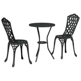 Garden Bistro Set 3 pcs Black Aluminium 42002391
