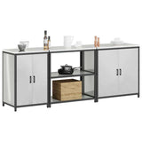Kitchen Storage Set HATTEM 3 pcs Silver Galvanised Steel 3392678