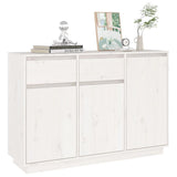 ZNTS Sideboard White 110x34x75 cm Solid Wood Pine 814330