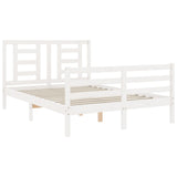 Bed Frame without Mattress White Small Double Solid Wood 3194672