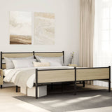 Metal Bed Frame without Mattress Sonoma Oak 183x213 cm 3308505