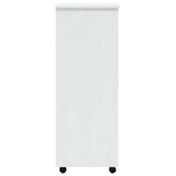 Rolling Cabinet with Drawers MOSS White Solid Wood Pine 355895