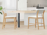 Dining Chairs 2 pcs Natural 48 x 49 x 95 cm Solid Rubber Wood 42020482