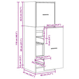 Apothecary Cabinet White 40x41x118 cm Engineered Wood 855196