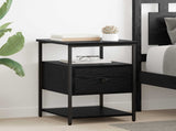 Bedside Cabinet 2 pcs Black Oak 40 x 42 x 56 cm Engineered Wood 881879