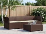 3-Seater Garden Sofa with Cushions Rattan Look PP Brown 3443822