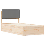 Bed Frame with Upholstered Headboard Light Grey 80 x 200 cm 877659