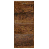 Shoe Cabinet Smoked Oak 59x17x150 cm Engineered Wood 342523