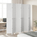 Room Divider 6 Panels White Solid Wood Paulownia 358732
