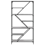 Bookshelf Grey Sonoma 91x36x176 cm Engineered Wood and Steel 835417