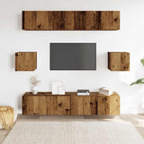 ZNTS 6 Piece TV Cabinet Set Wall-mounted Old Wood Engineered Wood 3328989