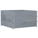 Pallet Collars 3 pcs Grey 100x100 cm Solid Wood Pine 3295376