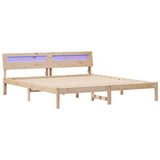 Bed Frame with Headboard Brown 200 x 200 cm Solid Pine Wood 3385742