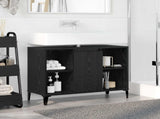 Sink cabinet Black Oak 80 x 33 x 60 cm Engineered Wood and Iron 881275