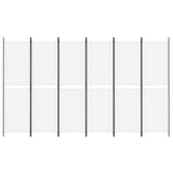 6-Panel Room Divider White 300x180 cm Fabric 350222