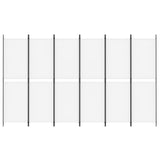 6-Panel Room Divider White 300x180 cm Fabric 350222