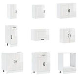 14 Piece Kitchen Cabinet Set Kalmar Gloss White Engineered Wood 3314973