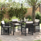 Garden Dining Set 5 pcs Black Poly Rattan 3380771
