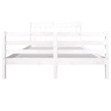 3100665 Bed Frame without Mattress White Solid Wood 160x200 cm
