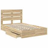 Storage Bed with Drawer Sonoma Oak 120 x 200 cm Engineered Wood 3411909