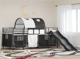 Kids'Loft Bed Frame Black 107 x 200 cm Metal 42020835