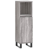 Bathroom Cabinet Grey Sonoma 30x30x100 cm Engineered Wood 831570